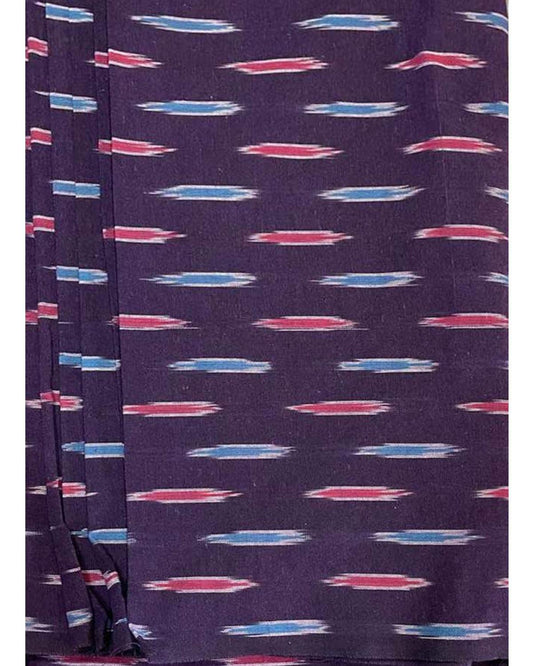 POCHAMPALLY IKAT COTTON LAVENDER COOLOR FABRIC - pochampallysarees.com