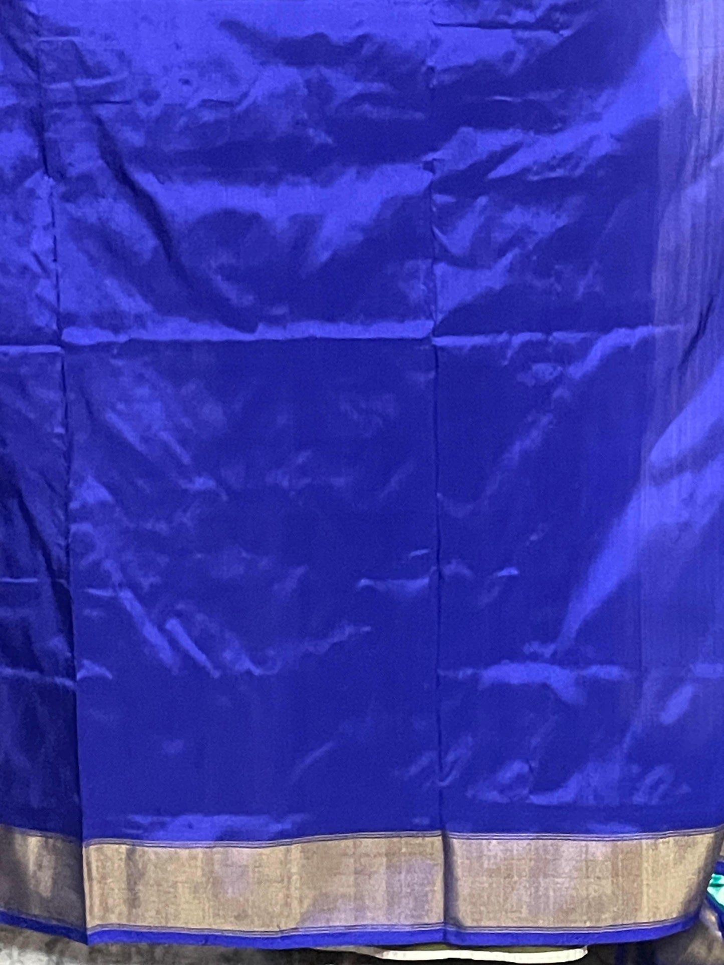Pochampally Ikkat Silk Ananda Blue Sari - pochampallysarees.com