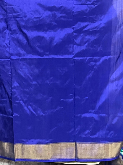 Pochampally Ikkat Silk Ananda Blue Sari - pochampallysarees.com