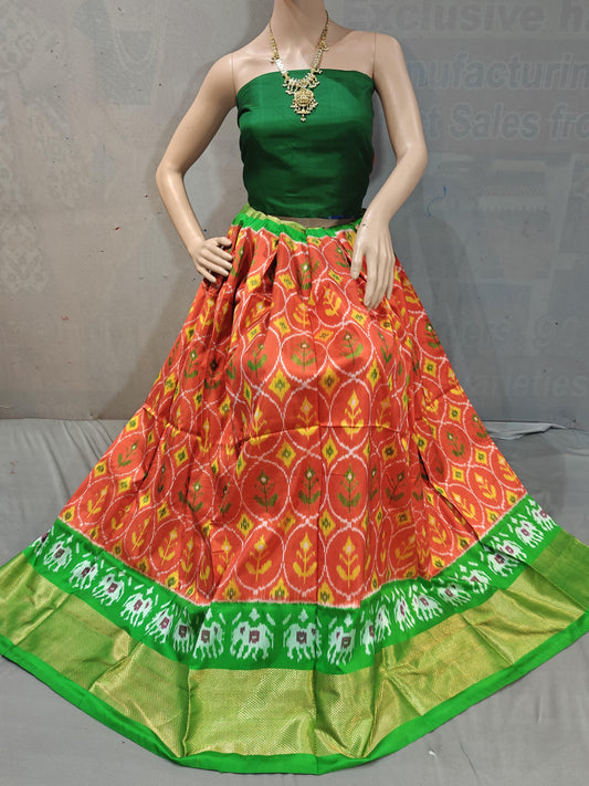 Pochampally Ikkat Silk Lehenga - pochampallysarees.com