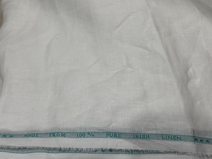 PURE 80 LEA LINEN 100 % PURE IRISH ARVIND COTTON WHITE COLOR FABRIC - pochampallysarees.com