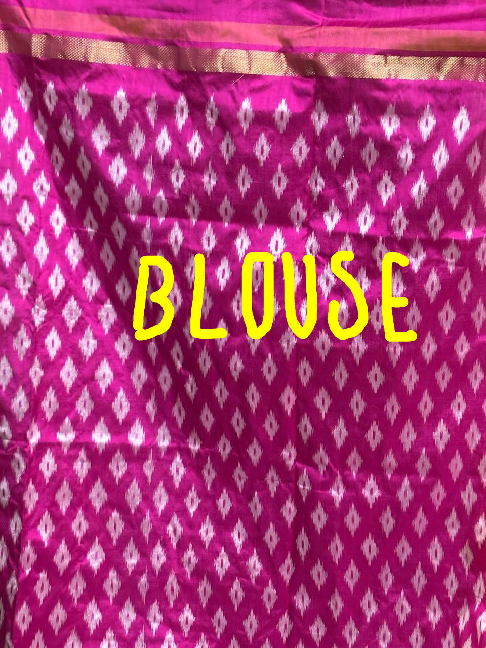 Semi Pochampally Ikkat Silk Yellow Pink Sari - pochampallysarees.com