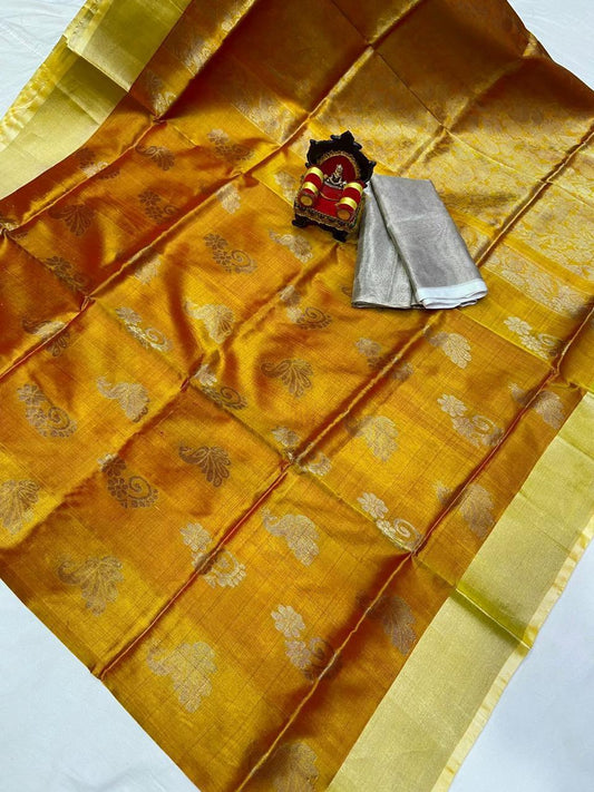 Uppada Pattu Silver Border Rich Pallu Saree - pochampallysarees.com