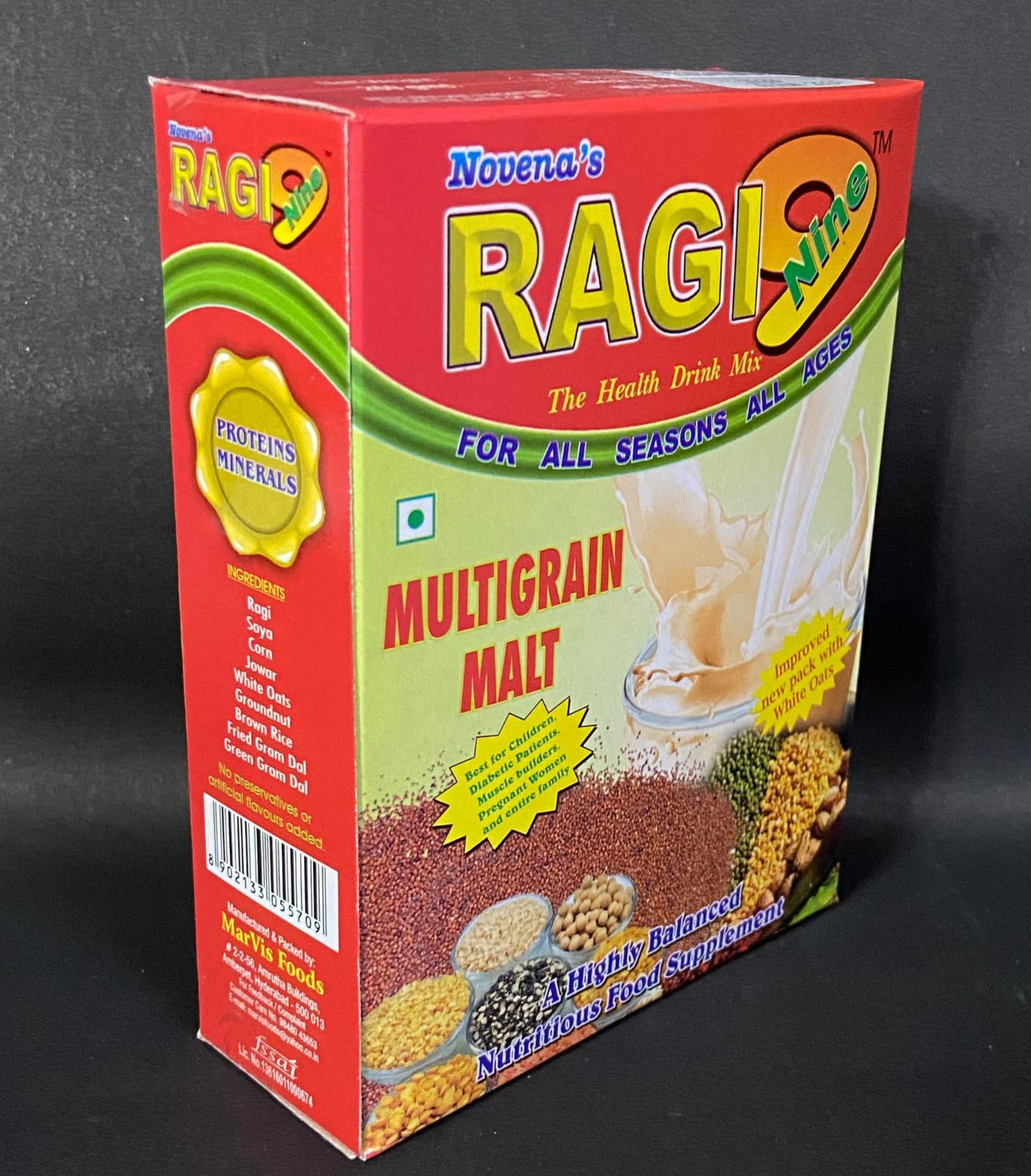 Novena's Ragi Multigrain Malt 250gms (Pack of 4)