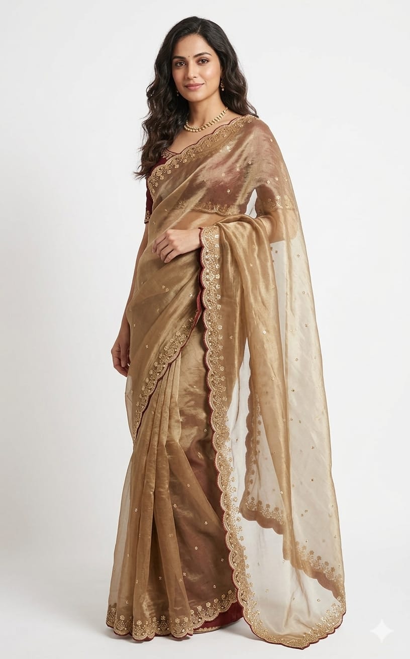 soft&shiny shimmer satin saree