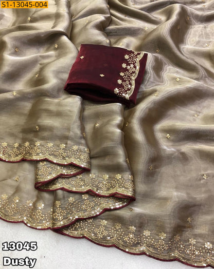 soft&shiny shimmer satin saree